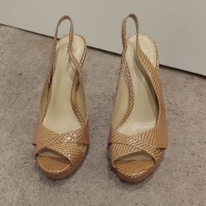 Shoes, Saks fifth Avenue, size 7 1/2, tan, heels